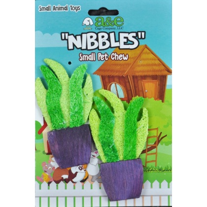 AE Cage Company Nibbles Potted Plants Loofah Chew Toy