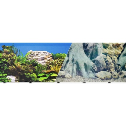 Blue Ribbon Freshwater Rock & Tree Trunks Double Sided Aquarium Background