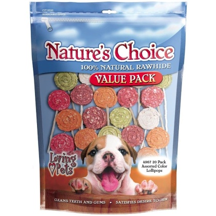 Loving Pets Nature's Choice Natural Rawhide Munchy Lollipops