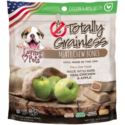 Loving Pets Totally Grainless Meaty Chew Bones - Chicken & Apple