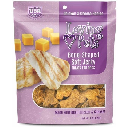 Loving Pets Bone-Shaped Soft Jerky Treats Cheese