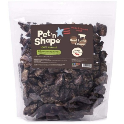 Pet 'n Shape Natural Beef Lung Chunx Dog Treats - Sizzling Bacon Flavor