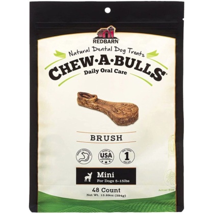 Redbarn Pet Products Chew-A-Bulls Brush Dental Dog Treats Mini