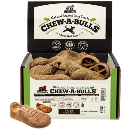 Redbarn Pet Products Chew-A-Bulls Shoe Dental Dog Treats Large