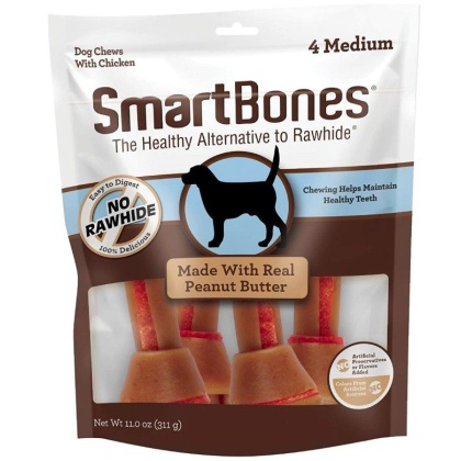 SmartBones Medium Chicken and Peanut Butter Bones Rawhide Free Dog Chew