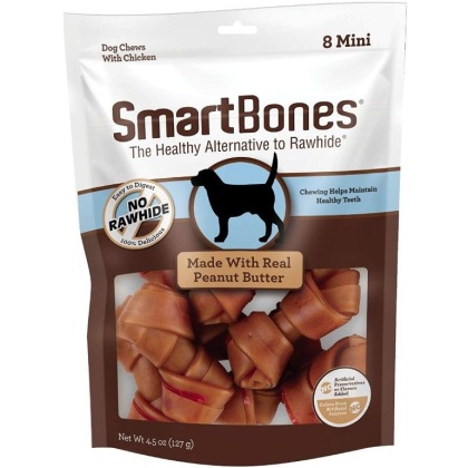 SmartBones Mini Chicken and Peanut Butter Bones Rawhide Free Dog Chew