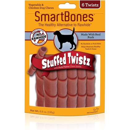 SmartBones Stuffed Twistz Vegetable and Pork Rawhide Free Dog Chew