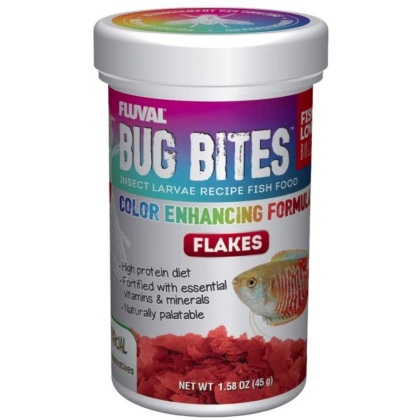 Fluval Bug Bites Insect Larvae Color Enhancing Fish Flake