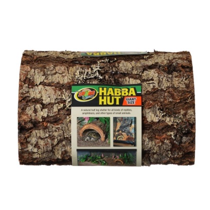 Zoo Med Habba Hut Natural Half Log with Bark Shelter